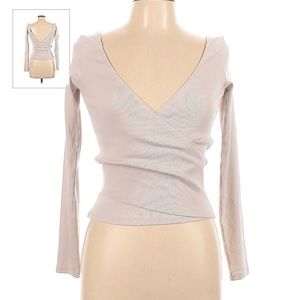 Zara Gray Long Sleeve Top Medium